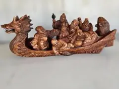 昭和レトロ】七福神 宝船 龍 竜 ドラゴン 置物 縁起物 オブジェ