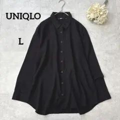 ユニクロ　レーヨンエアリーブラウス　ブラック　L 231-408901