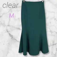 クリア【M】グリーンマーメイドフレアスカート ゴムウエスト