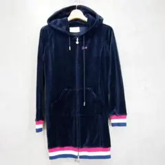 ★Rady トリコロールワンピース パーカーワンピース パイル ベロア ネイビーのサムネイル