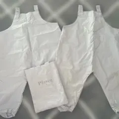 スリーコインズ　プレイウェア　ホワイト オーバーオール 収納袋付き　2点セット