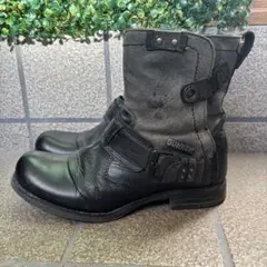 BUNKER バンカー 本革レザー ブーツ24.5センチブラック　y2k
