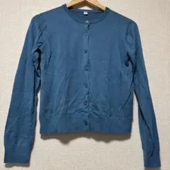 ユニクロ　UNIQLO UVカットクルーネックカーディガン　65 ブルー