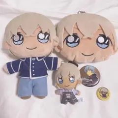 名探偵コナン 安室透 ちびぬい 缶バッジ ぬいぐるみ パスケースバーボン 降谷零