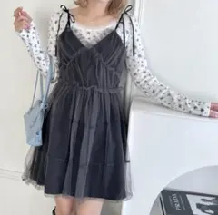 チュールティアードミニキャミワンピース