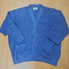 80s MEN'S BIGI TRICOT カーディガン 青のサムネイル