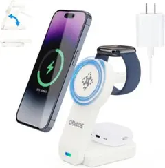 【新登場】ワイヤレス充電器 3 in 1 Mag-Safe充電器　ホワイト