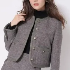 サイズ1　Apuweiser-riche　ブレードショートツイードジャケット