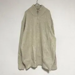 UNIQLOユニクロ スフレヤーンハーフジップセーター ニット ベージュ XXL