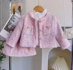 スーツ　子供　女の子　セットアップ　入学式　正月　お出かけ　新品　ピンク　キッズ