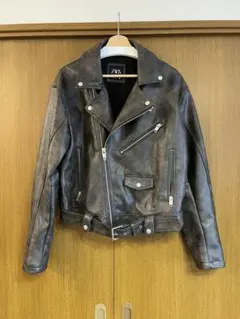 【ZARA】フェイクレザーダブルライダースジャケット