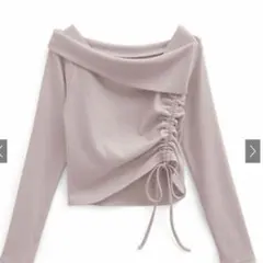 オフショルドロストテレコトップス[tu1412]