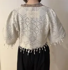 新品タグ付き　ボレロ　レース編　オフホワイト