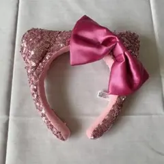 ハローキティ リボン スパンコール カチューシャ ピンク