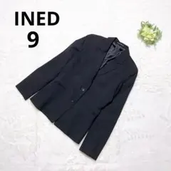 イネド テーラードジャケット フォーマル 通勤 オフィス ウール ブラック M
