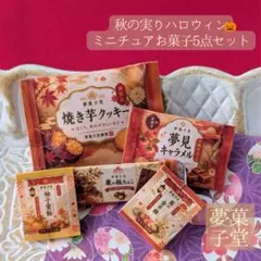夢菓子堂✿秋の実りハロウィン✧ミニチュアお菓子5点セット