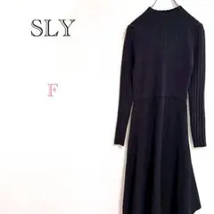 ♦︎スライ【F】ニットワンピース ロング丈ワンピ フレアスカート ハイネック