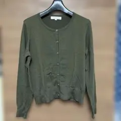 美品　M-PREMIER カーディガン 38サイズ オリーブグリーン