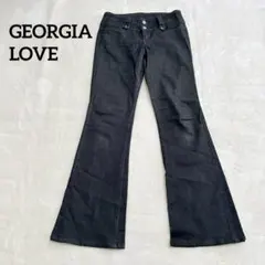 【ジョージアラブ】フレアデニムパンツ ジーンズ ブーツカット M ブラック