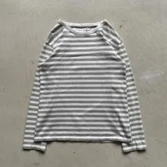 00s agnes b. border l/s ボーダー ロンt セージ 白