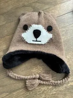 クマの顔デザイン ニット帽 ジュニア用