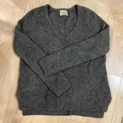 UNITED ARROWS ウール　グレー Vネックセーター
