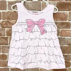 メゾピアノ 120センチ りぼん だまし絵 タンクトップ