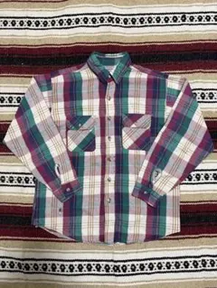 70s 80s Five Brother ヘビーネルシャツ 好配色　 USA製