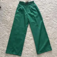 GU グリーン ワイドパンツ