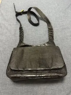 BunsBun CLASSIC リザード革ショルダーバッグ　本革　黒　タグ付き