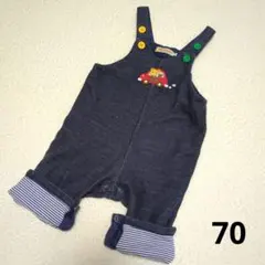 ミキハウス　デニム風オーバーオールロンパースプッチー　70