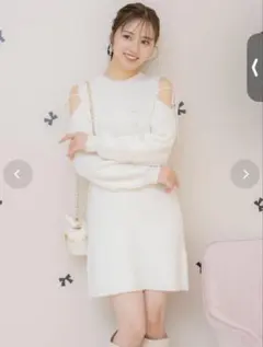 WILLSELECTION オープンショルダーリブニットワンピース