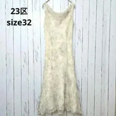 美品✨23区 シフォン 花柄 マーメイドワンピース ノースリーブ 32のサムネイル