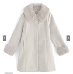 【値下げ】GRL パールブローチ付きファーフレアコート ［ze786］