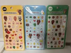 LINEフレンズ ぷくぷくシール 3枚セット LINEFRIENDS