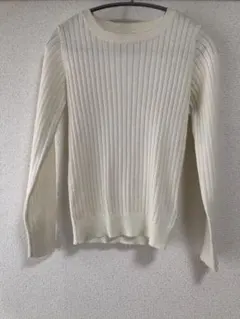 URBAN RESEARCH アイボリー リブニット 長袖