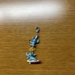 スティッチ ストラップ キーホルダー 2連チャーム
