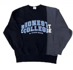 STUDIO SEVEN HONEST COLLEGEトレーナー 黒／グレー M