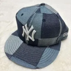 【激レア】New Era デニムパッチワークベースボールキャップ　裏面シール