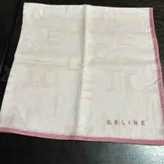 CELINE セリーヌ 大判ハンカチ ロゴ ピンクのサムネイル