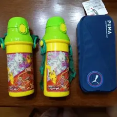 まとめうり　未使用ポケモン神速のゲノセクト480ml×2とプーマペンケース