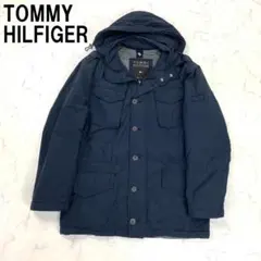 A7464 トミーヒルフィガー モッズコート 綿 ナイロン 紺 LTT