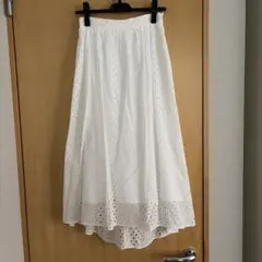 ホワイト アイレットレース フレアスカート アクアガールのサムネイル