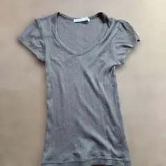 The Way of Chic ブラウン Vネック 半袖Tシャツ