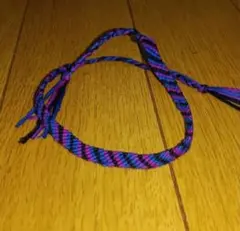 青紫黒ストライプアンクレット ミサンガ