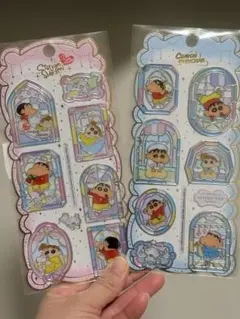 クレヨンしんちゃん ステンドグラス風シール 2枚セット