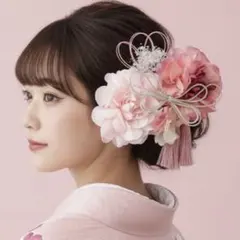 チェリーピンク〜和装髪飾り〜結婚式　成人式　卒業式　振袖　袴　ヘッドドレス　ピン