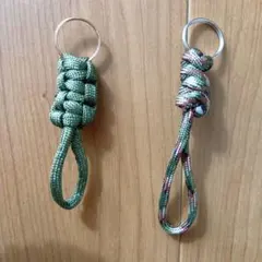 ハンドメイドオリーブグリーン パラコード キーホルダー