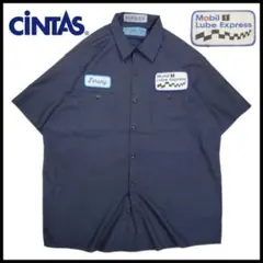 XL/古着 CiNTAS 半袖ワークシャツ 企業ロゴワッペンのサムネイル