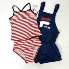 【新品】 水着 FILA キッズ 130cm 女の子 フィラ ネイビー